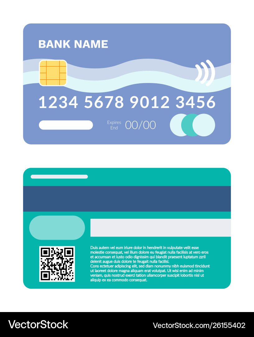 Credit Card with Number and Code vector image