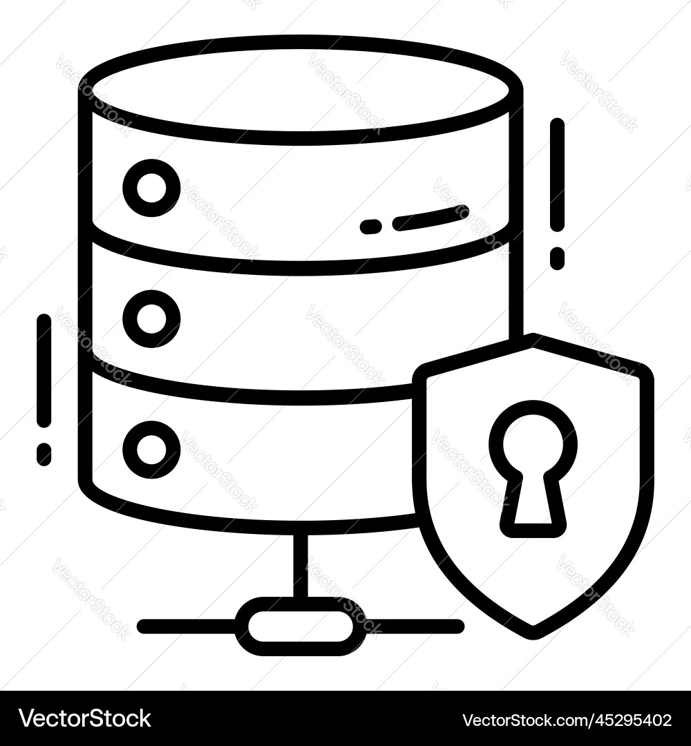 Database protection and security icons set cyber Vector Image