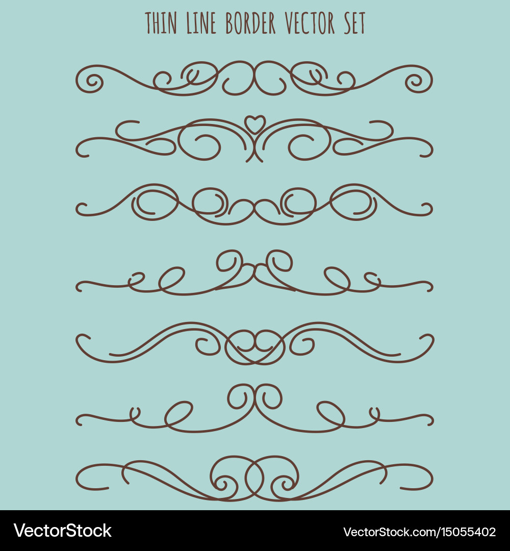 Elegant Thin Line Border Set Vector Image