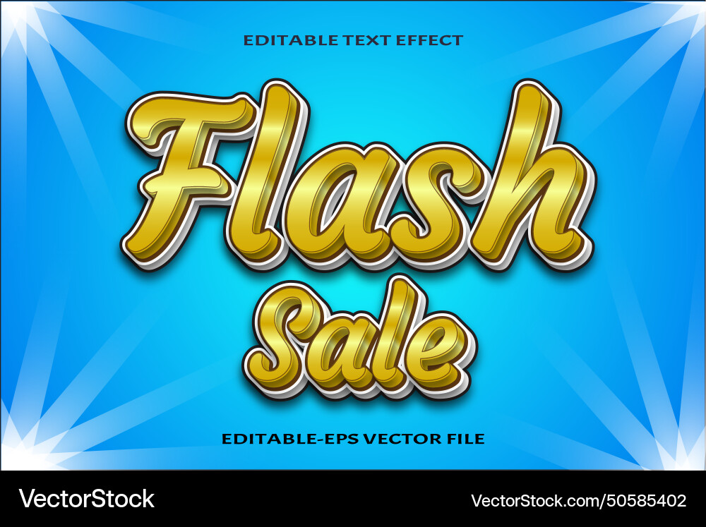 Flash sale editable text effect gradient style Flash sale editable text effect gradient style Vector Image
