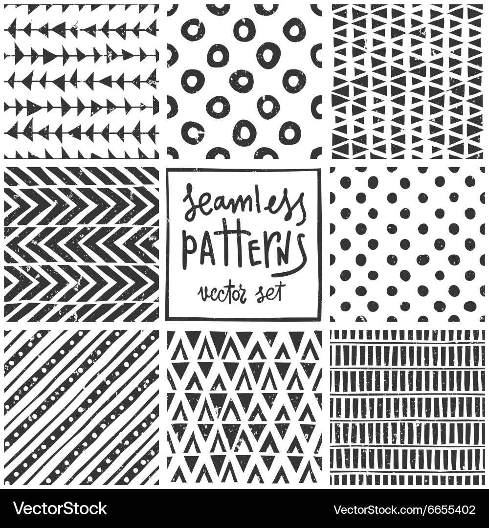 Geometric Tribal Pattern Set Vector Image