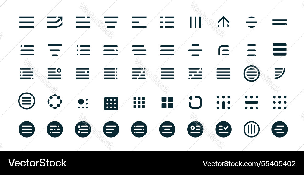 Hamburger Menu Icons - UI Elements vector image