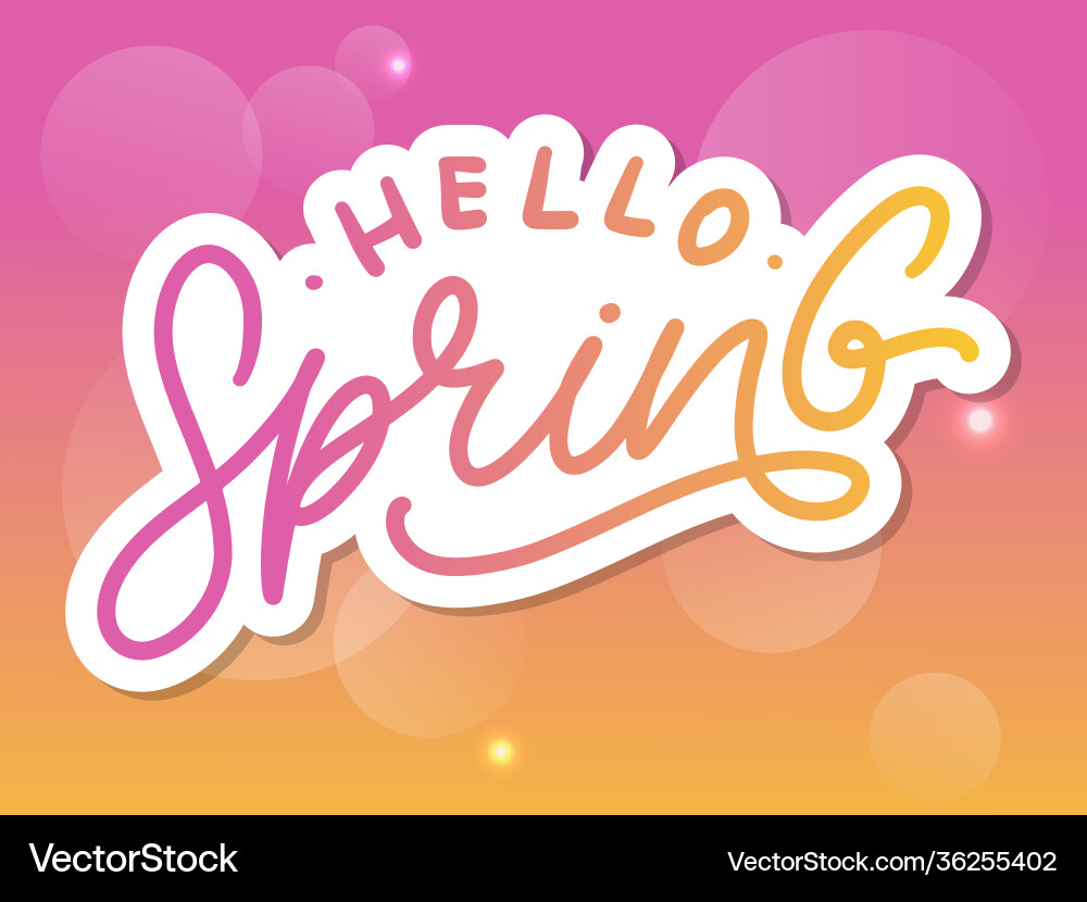 Hello spring flowers text background frame Hello spring flowers text background frame vector image