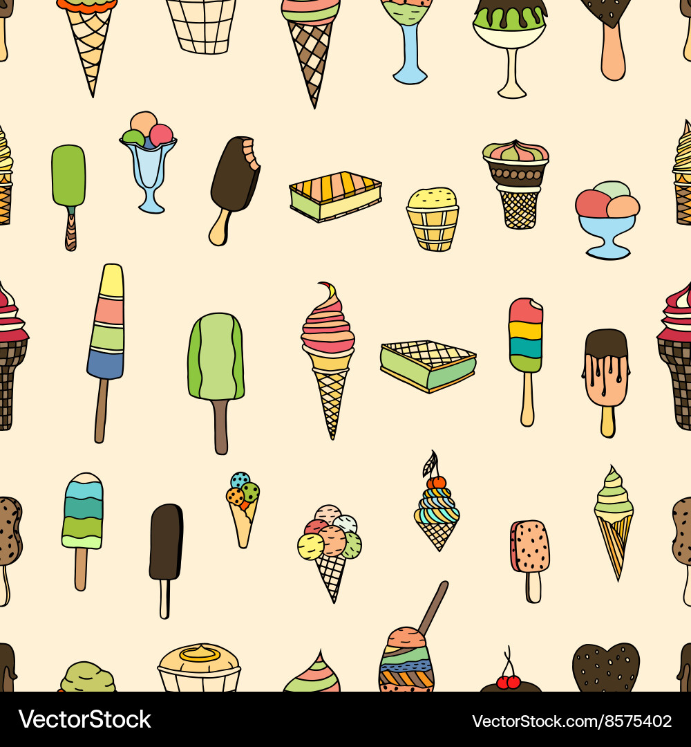 Ice Cream Pattern Vector Image