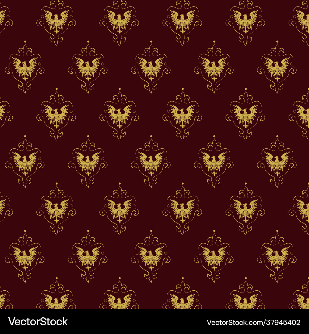 Medieval style phoenix bird pattern Vector Image
