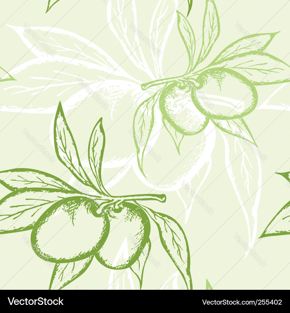 Olive Branch Pattern Vector Image