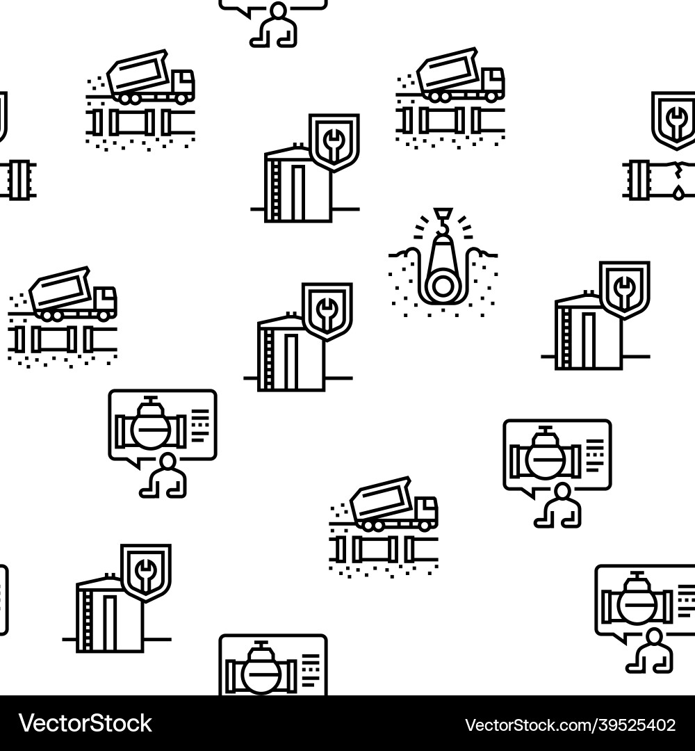 Pipeline construction seamless pattern Pipeline construction seamless pattern Vector Image