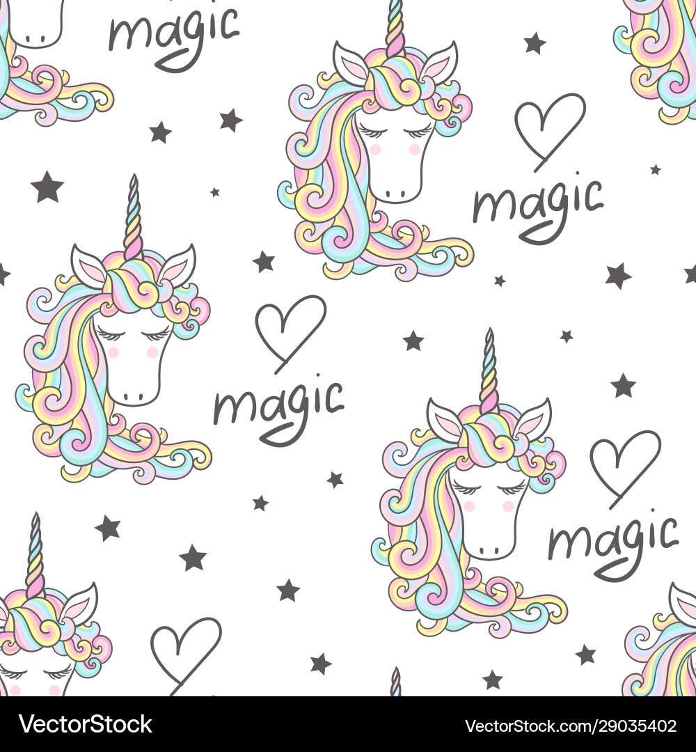 Rainbow Unicorn Pattern Vector Image