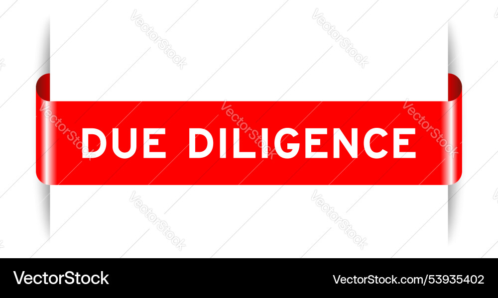 Red color inserted label banner with word due Vector Image