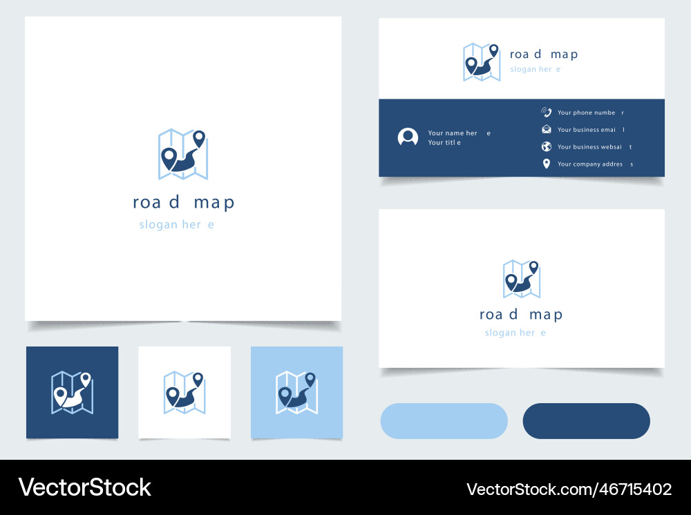 Roadmap logo design with editable slogan branding Vector Image