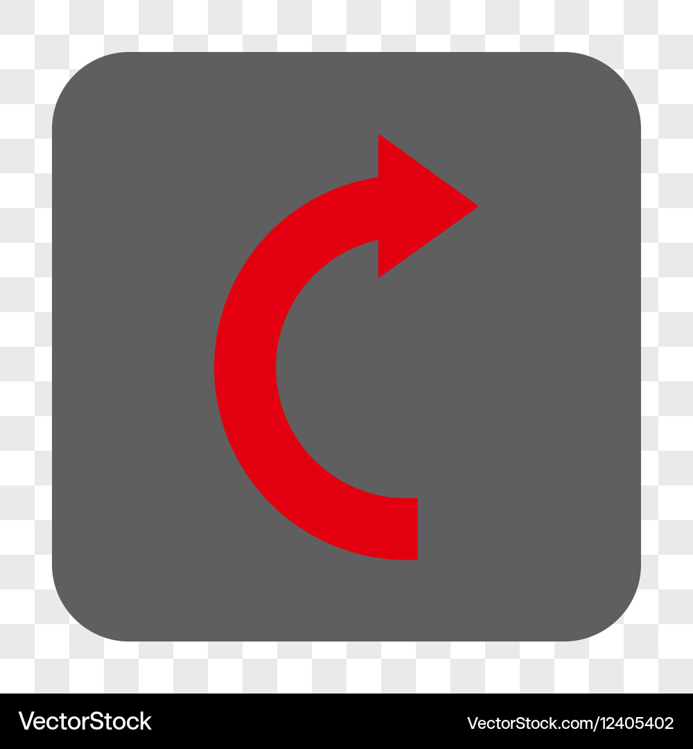 Rotate right rounded square button Vector Image