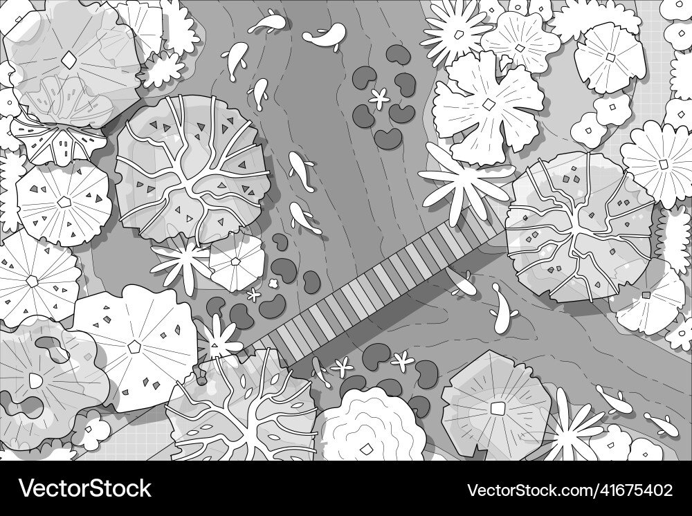 Top view tree set for landscape design Vector Image