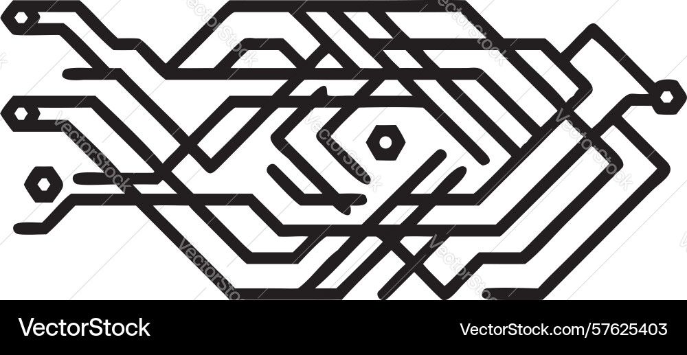 Abstract circuit board pattern design vector image