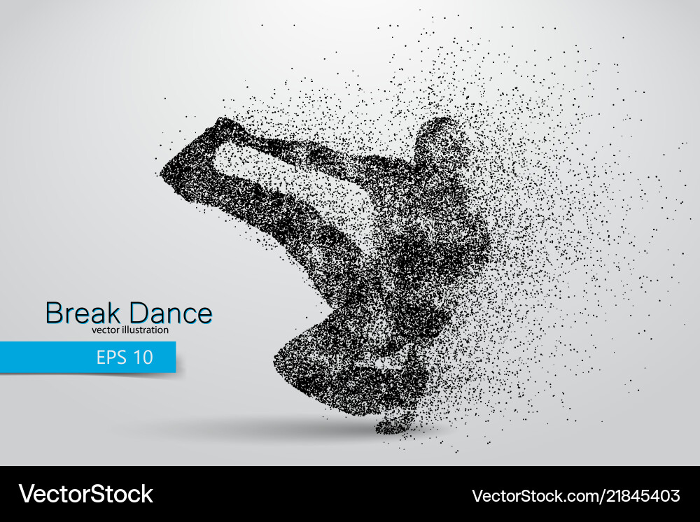 Breakdancer Silhouette - Particle Effect vector image