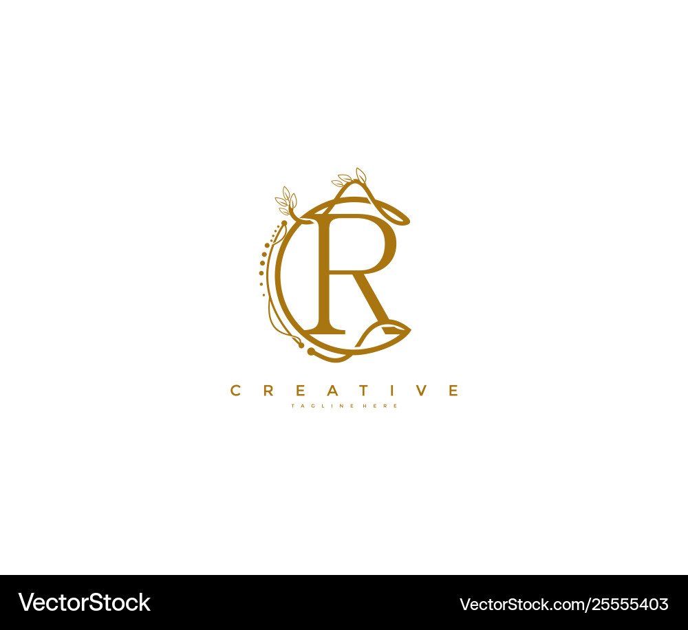 Buchstaben r floral Monogramm gerundet elegant Buchstaben r floral Monogramm gerundet elegant vektorbild