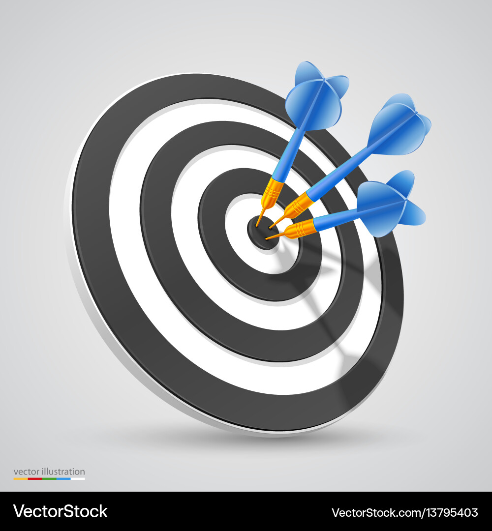 Dart Target with Darts Vector Image