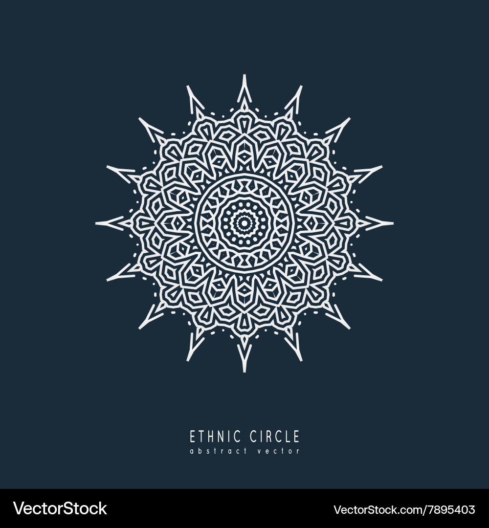 Ethnic mystical pattern with triangle and circles vector image