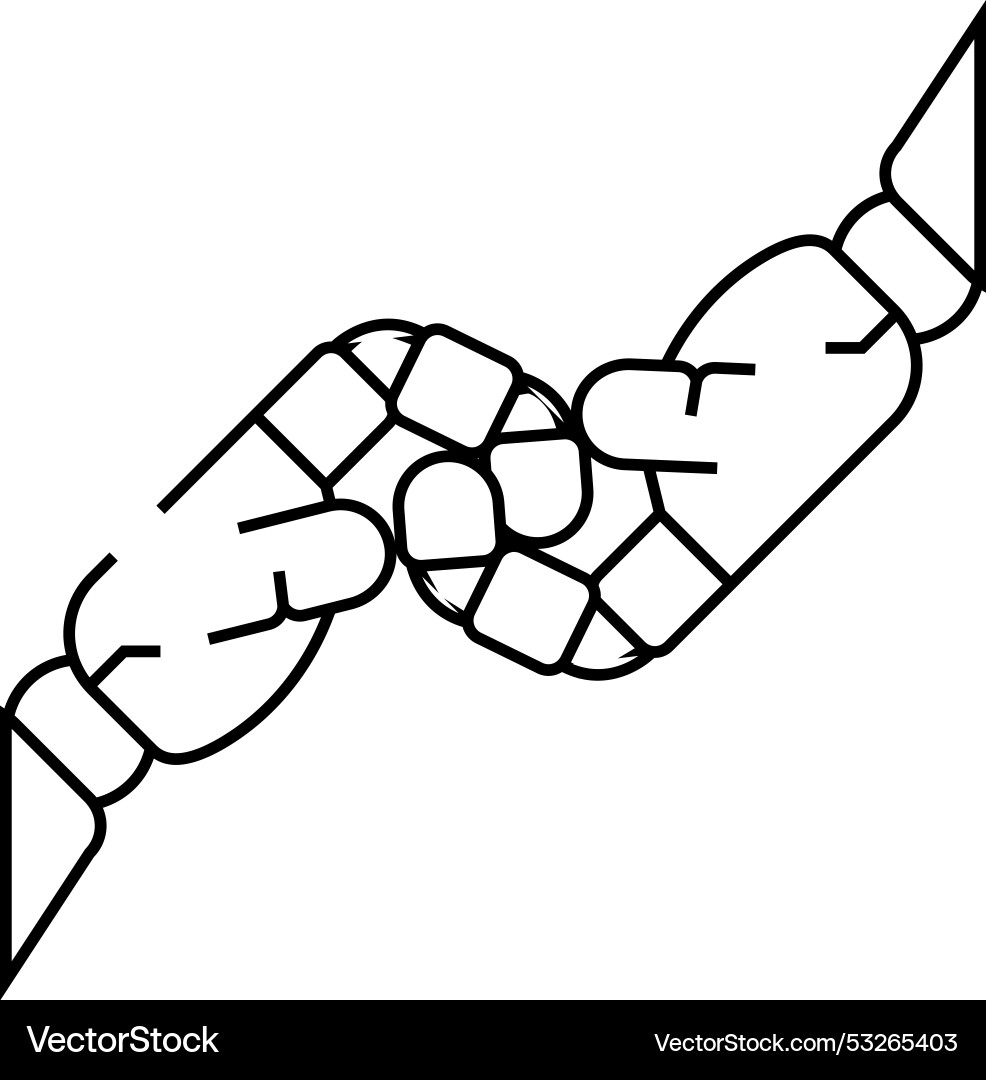 Help robot hand gesture line icon Help robot hand gesture line icon vector image