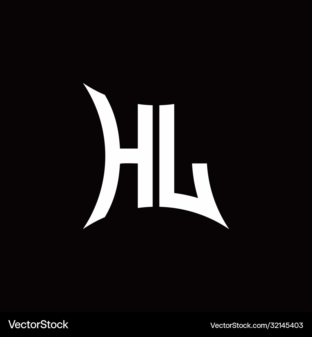 Hl monogram logo with sharped shape design Vector Image