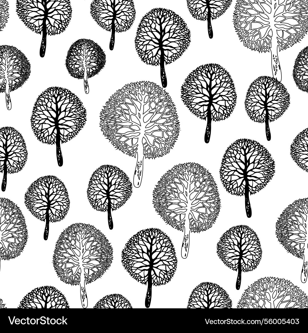 Seamless pattern with black trees Seamless pattern with black trees vector image