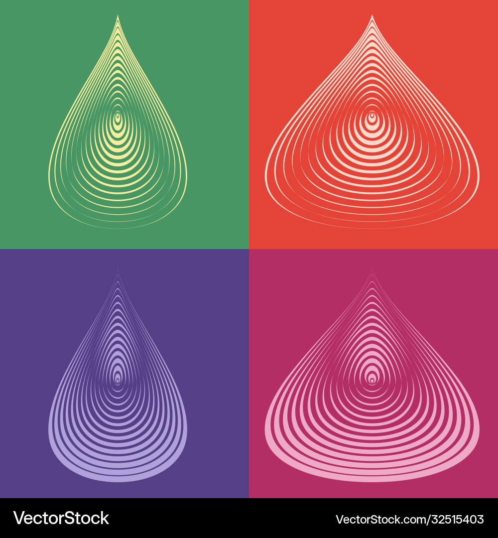 Set drops elements from lines vector image
