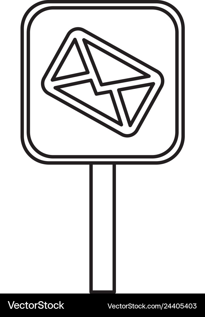 Signal with envelope mail Signal with envelope mail Vector Image