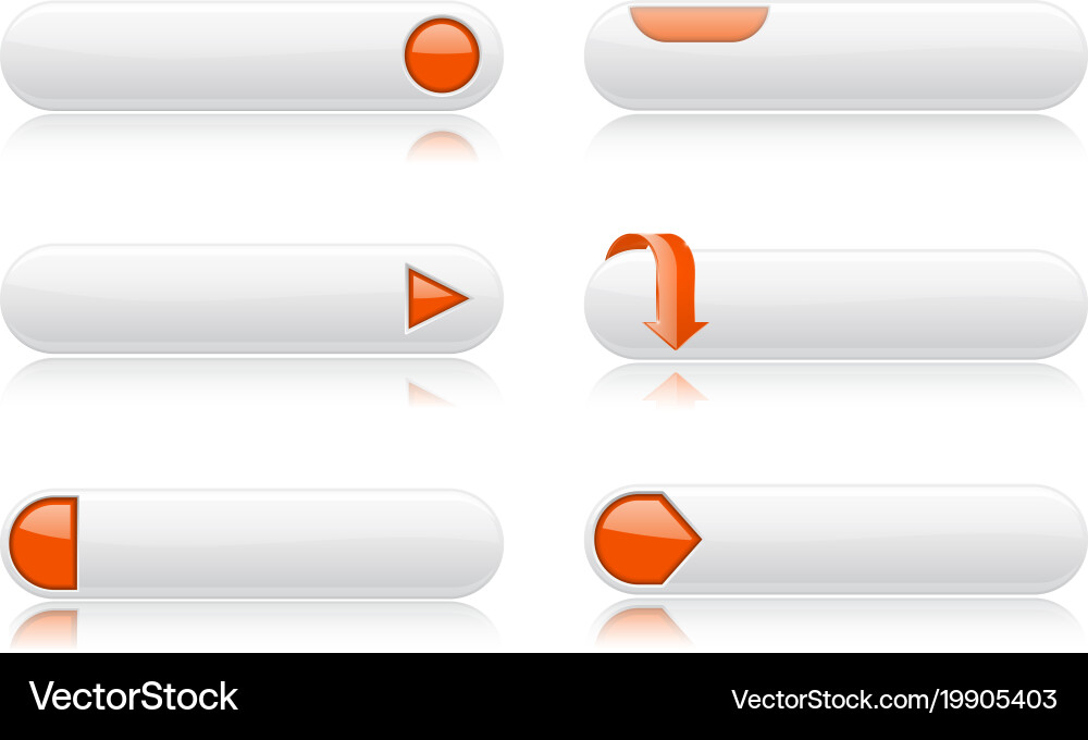 White buttons with orange signs menu interface Vector Image