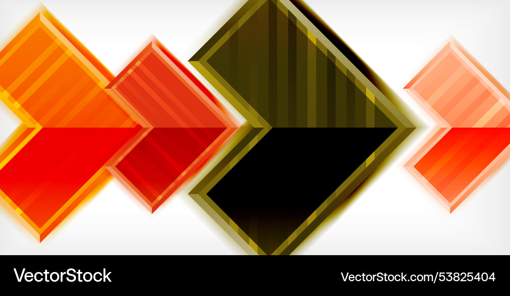 Arrow symbols created with 3d effects and line Vector Image