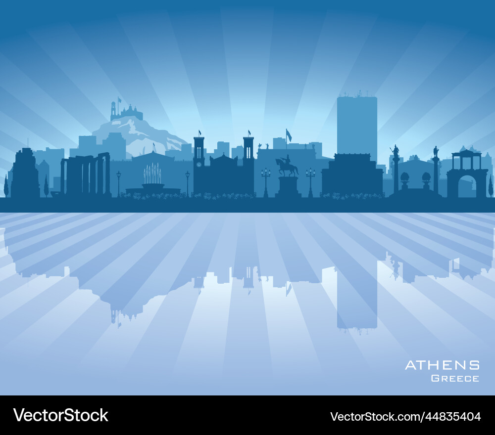 Athens greece city skyline silhouette Athens greece city skyline silhouette vector image