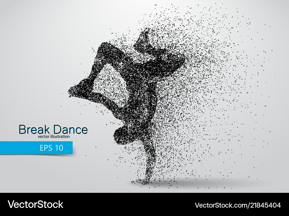 Breakdancer Silhouette - Particle Effect vector image