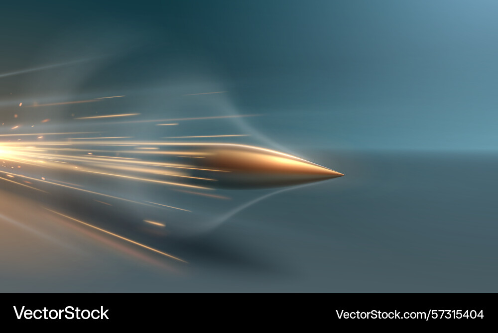 Bullet motion effect with sparks Vector Image