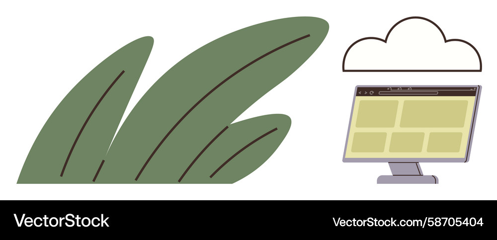 Cloud Computing & Sustainability Vector Image