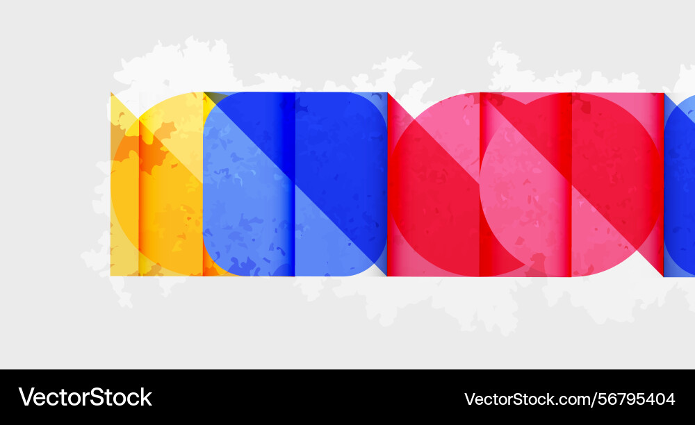 Colorful blocks form text overlapping shapes Colorful blocks form text overlapping shapes vector image