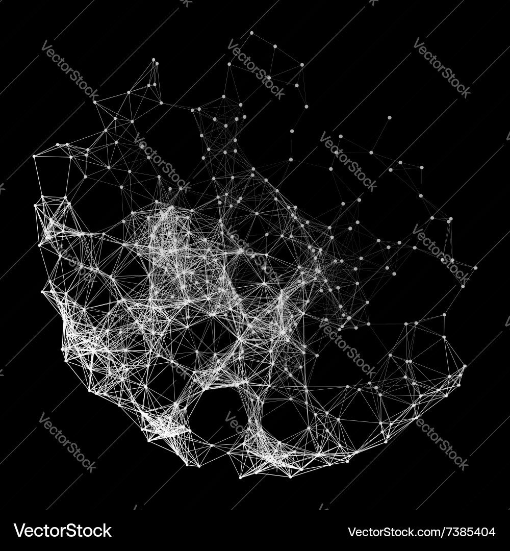 Connection structure wireframe Vector Image