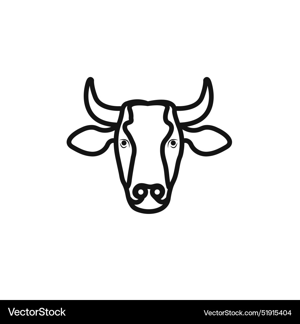 Cow head icon set collection for web Vector Image