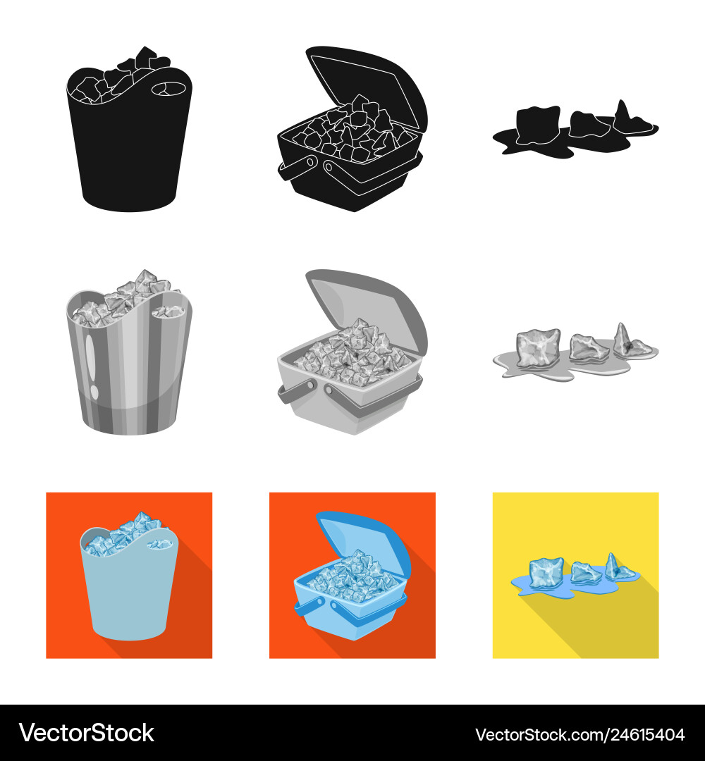 Design of texture and frozen symbol set vector image