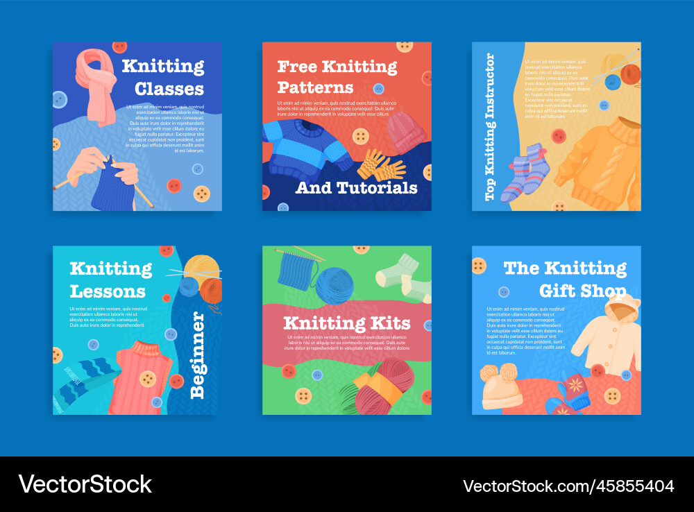 Knitting lessons free patterns and tutorials Knitting lessons free patterns and tutorials vector image