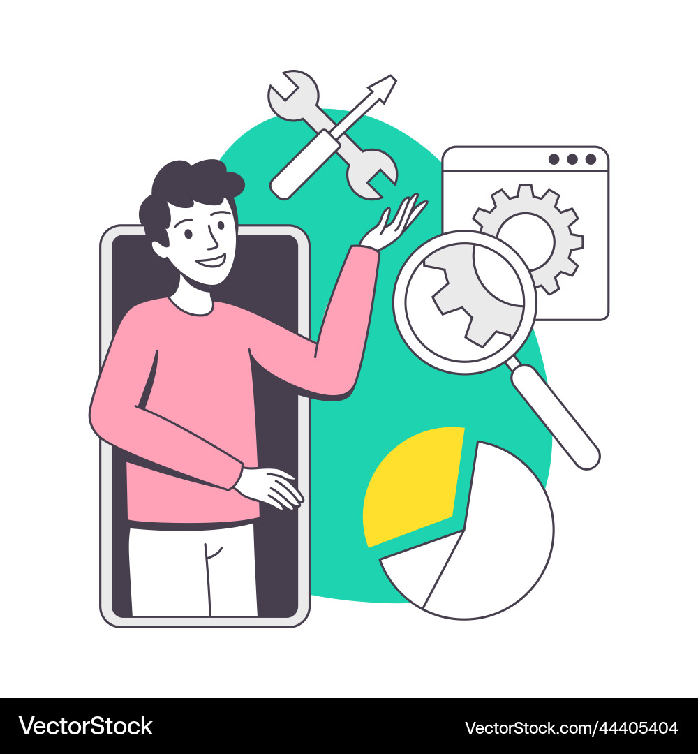 Man app dev professional developing software vector image