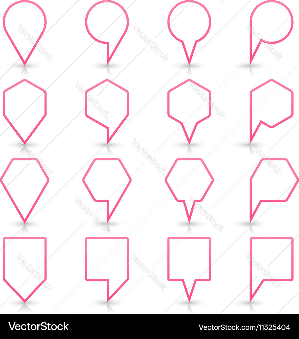 Pink map pin sign flat location icon web button Vector Image