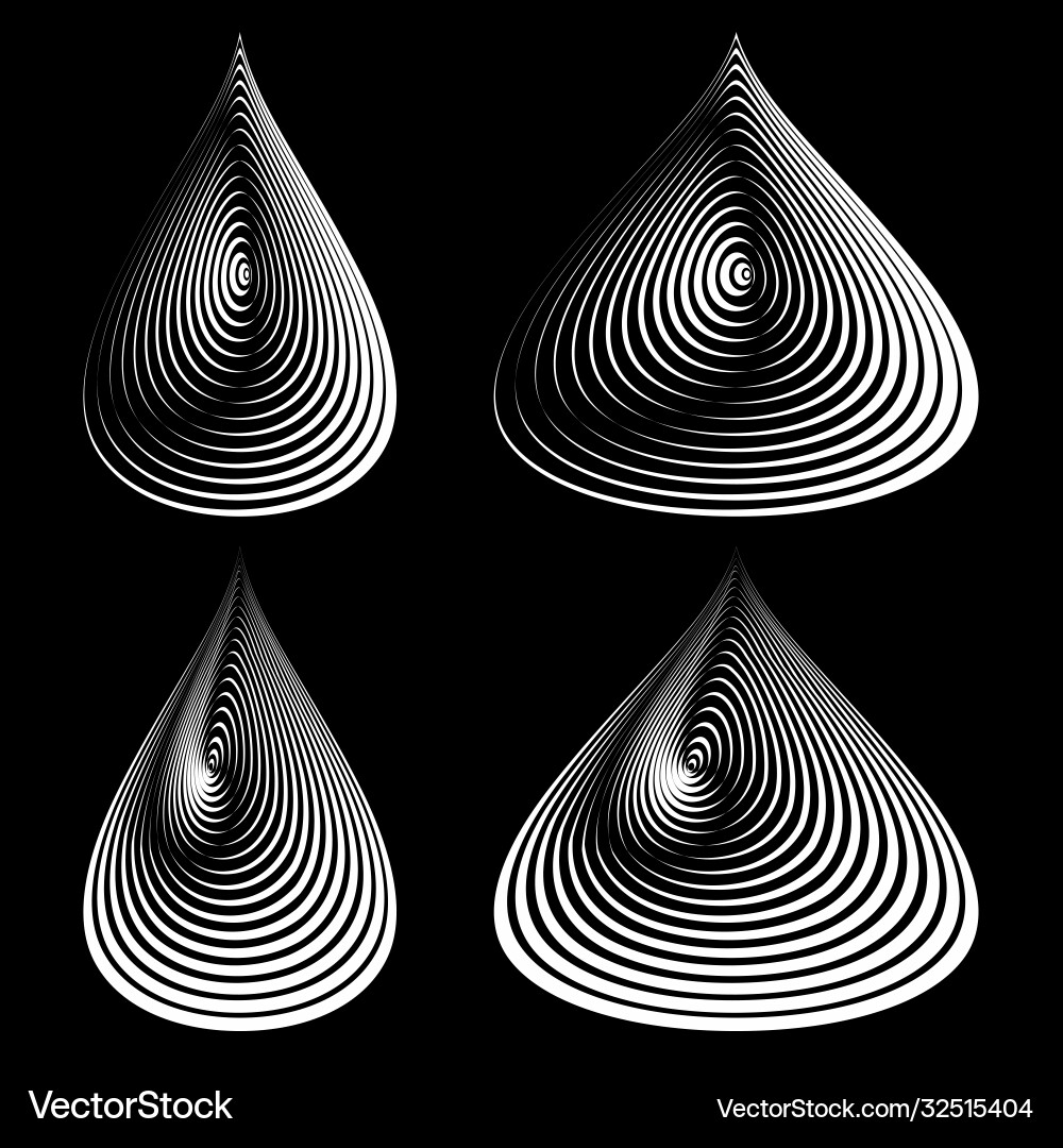 Set drops elements from lines Set drops elements from lines vector image