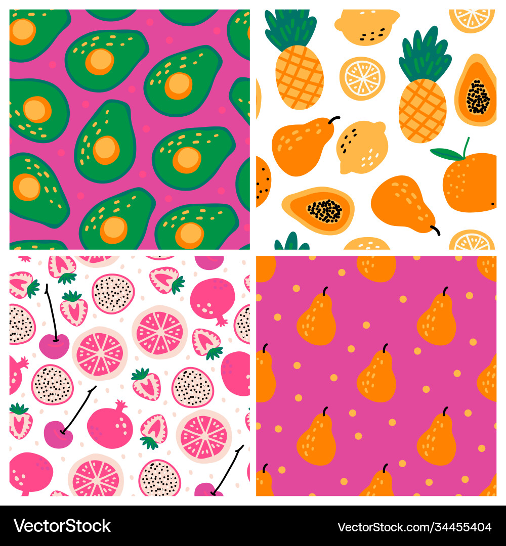 Set four seamless repeat patterns with hand Set four seamless repeat patterns with hand Vector Image