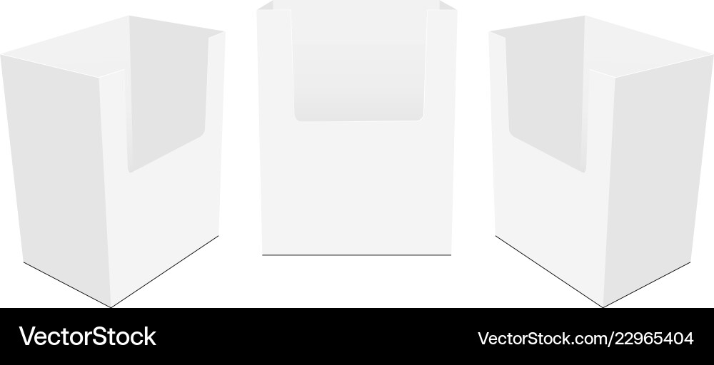 Set of countertop display boxes mockups vector image