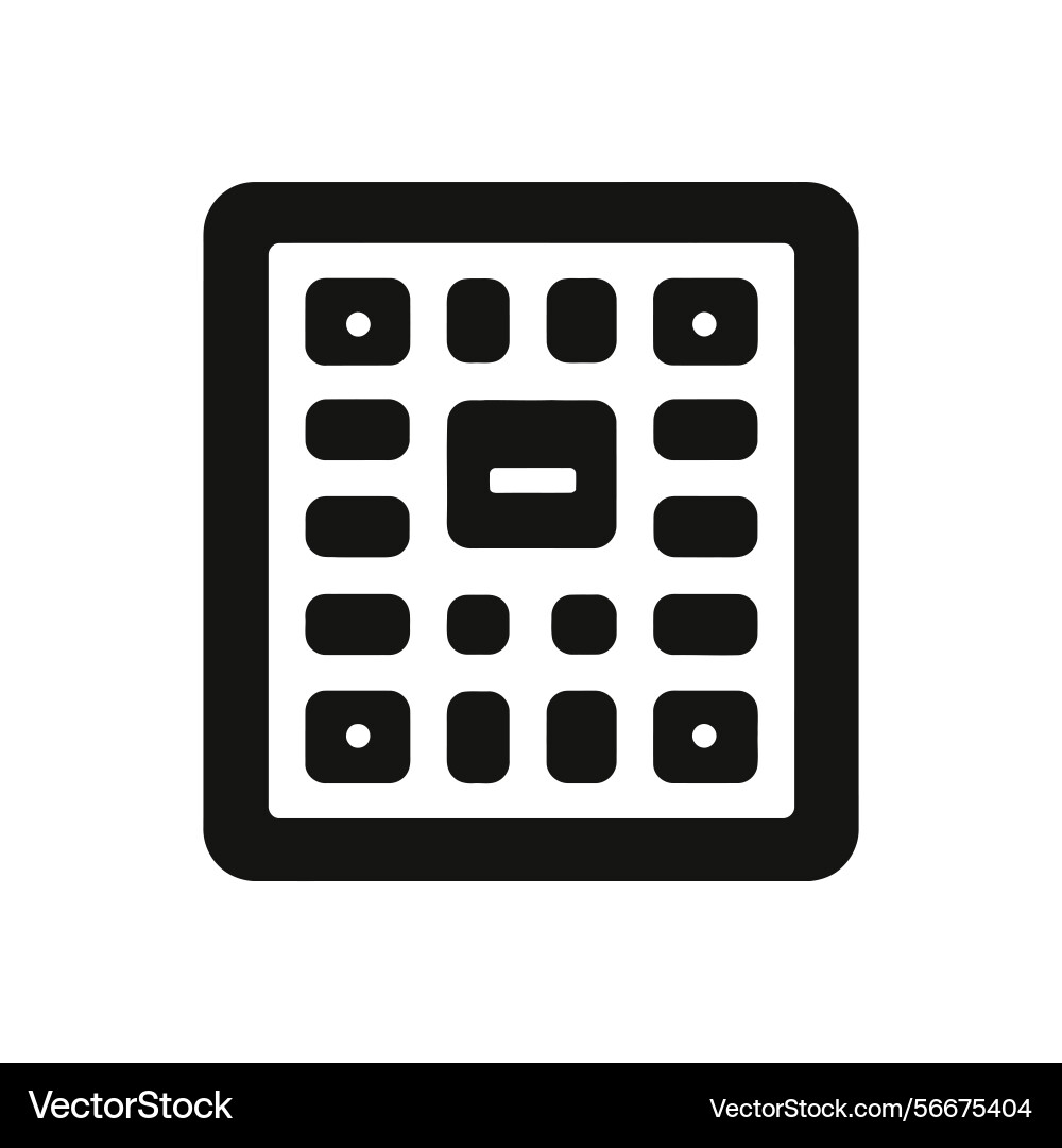 Square shaped black remote controller layout vector image