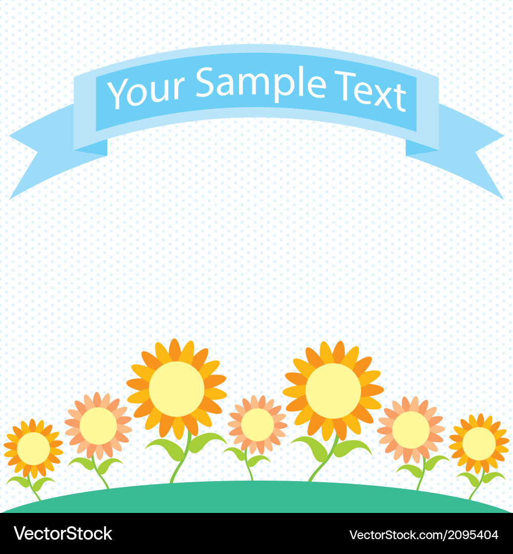 Sunflower garden cartoon Vector Image