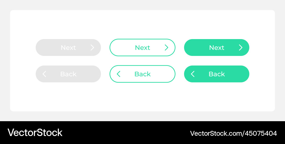 Zurück und nächste Register-Tasten ui Elemente Kit Zurück und nächste Register-Tasten ui Elemente Kit Vektorbild