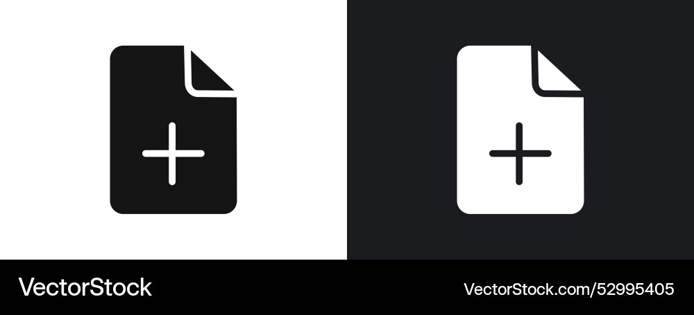 Add new document icon linear graphics set in black vector image