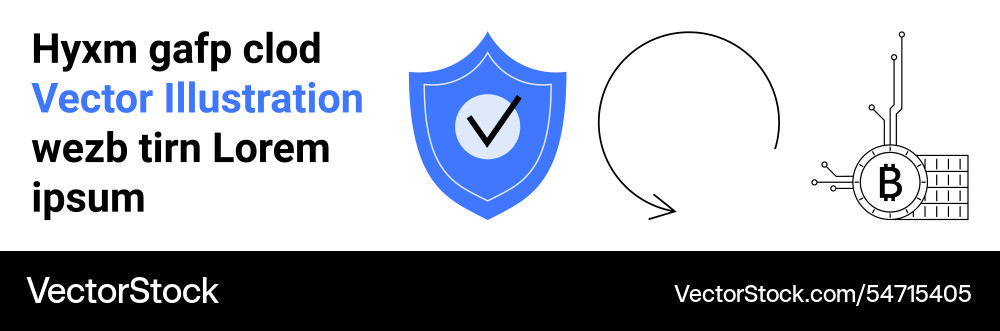 Cybersecurity concept with shield circular arrow vector image