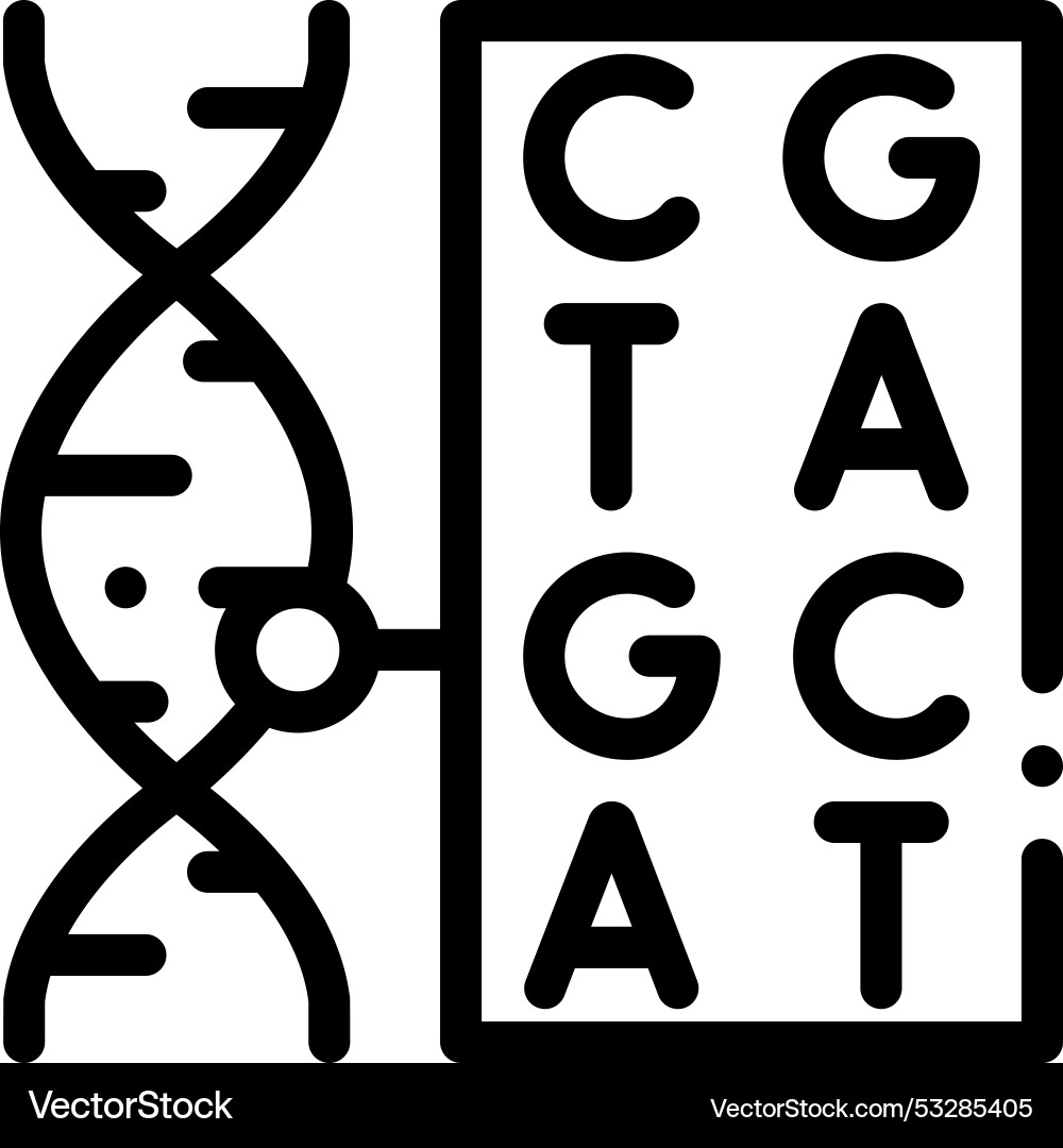 Dna icon thin linear style design isolated Dna icon thin linear style design isolated vector image