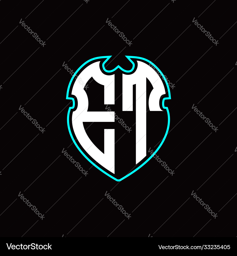 E t initial logo design with a shield shape E t initial logo design with a shield shape vector image