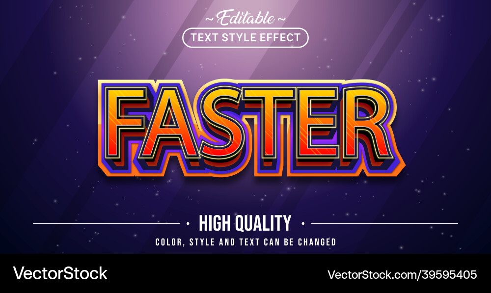 Editable text style effect - faster Vector Image